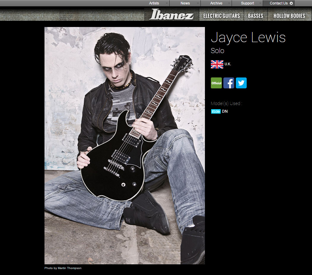 Jayce Lewis, Protafield, Ibanez Guitars,  